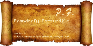 Prandorfy Fortunát névjegykártya